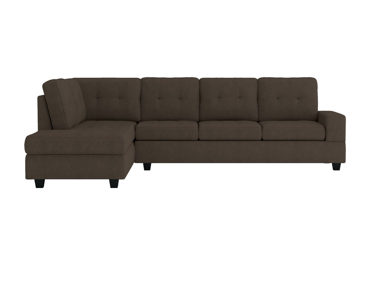Maston Chocolate 2-Piece Reversible Sectional with Drop-Down Cup Holders from Homelegance - Luna Furniture
