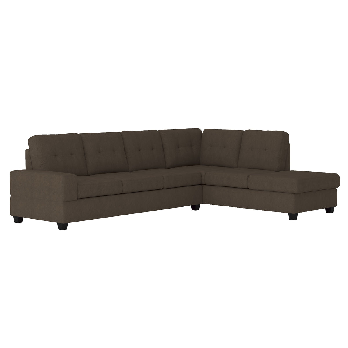 Maston Chocolate 2-Piece Reversible Sectional with Drop-Down Cup Holders from Homelegance - Luna Furniture