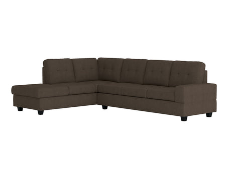 Maston Chocolate 2-Piece Reversible Sectional with Drop-Down Cup Holders from Homelegance - Luna Furniture