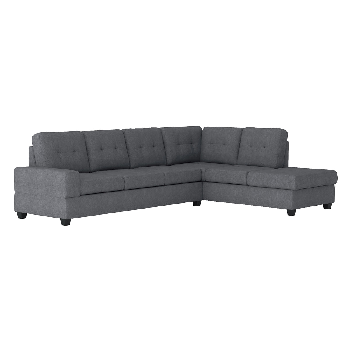 Maston Dark Gray 2-Piece Reversible Sectional with Drop-Down Cup Holders and Storage Ottoman from Homelegance - Luna Furniture