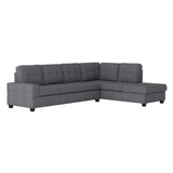 Maston Dark Gray 2-Piece Reversible Sectional with Drop-Down Cup Holders and Storage Ottoman from Homelegance - Luna Furniture