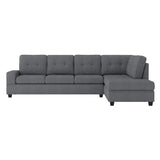 Maston Dark Gray 2-Piece Reversible Sectional with Drop-Down Cup Holders and Storage Ottoman from Homelegance - Luna Furniture