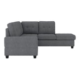 Maston Dark Gray 2-Piece Reversible Sectional with Drop-Down Cup Holders and Storage Ottoman from Homelegance - Luna Furniture