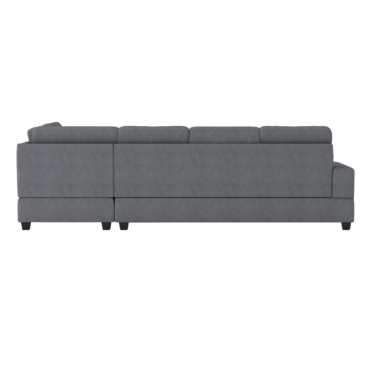 Maston Dark Gray 2-Piece Reversible Sectional with Drop-Down Cup Holders and Storage Ottoman from Homelegance - Luna Furniture