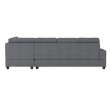 Maston Dark Gray 2-Piece Reversible Sectional with Drop-Down Cup Holders and Storage Ottoman from Homelegance - Luna Furniture