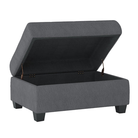 Maston Dark Gray 2-Piece Reversible Sectional with Drop-Down Cup Holders and Storage Ottoman from Homelegance - Luna Furniture