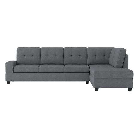 Maston Dark Gray 2-Piece Reversible Sectional with Drop-Down Cup Holders from Homelegance - Luna Furniture