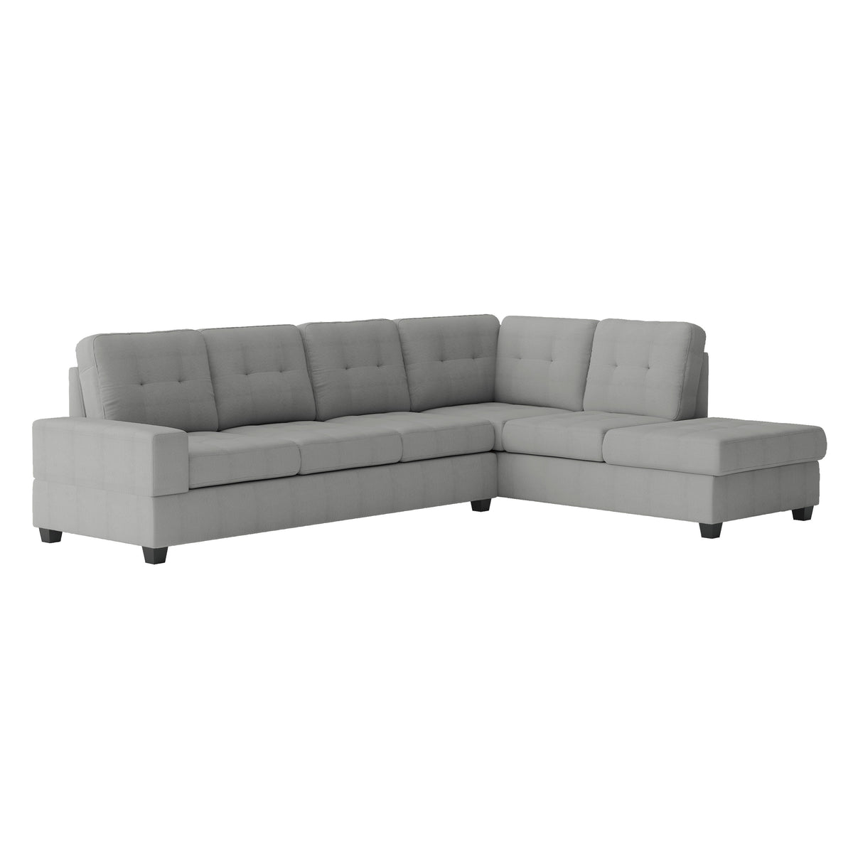 Maston Gray 2-Piece Reversible Sectional with Drop-Down Cup Holders and Storage Ottoman from Homelegance - Luna Furniture
