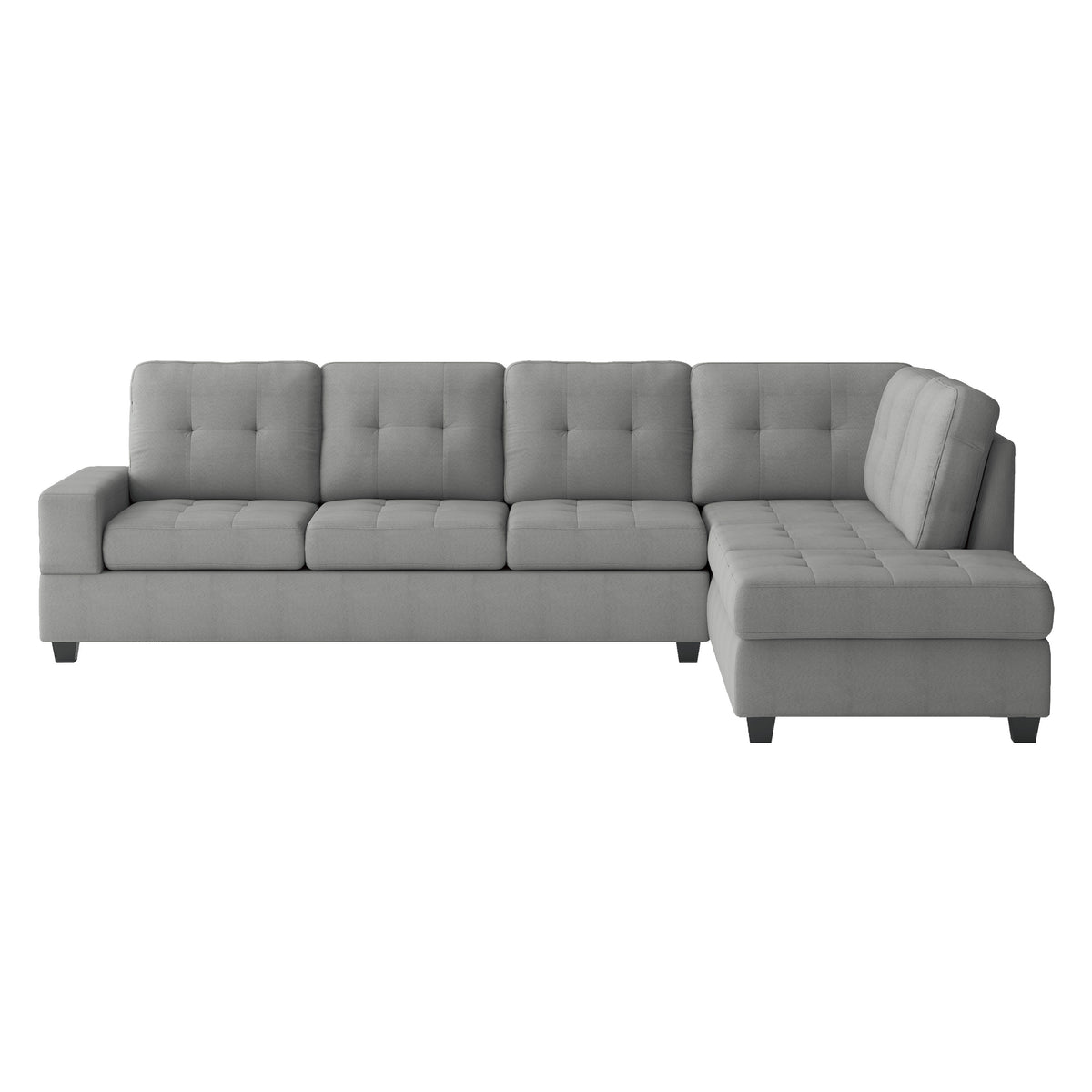 Maston Gray 2-Piece Reversible Sectional with Drop-Down Cup Holders and Storage Ottoman from Homelegance - Luna Furniture