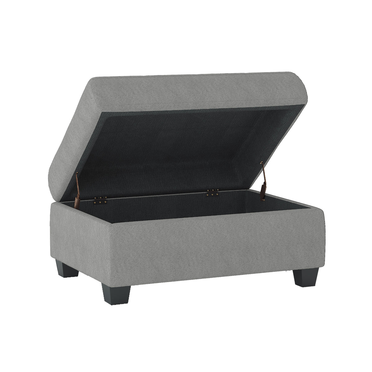 Maston Gray 2-Piece Reversible Sectional with Drop-Down Cup Holders and Storage Ottoman from Homelegance - Luna Furniture