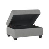 Maston Gray 2-Piece Reversible Sectional with Drop-Down Cup Holders and Storage Ottoman from Homelegance - Luna Furniture