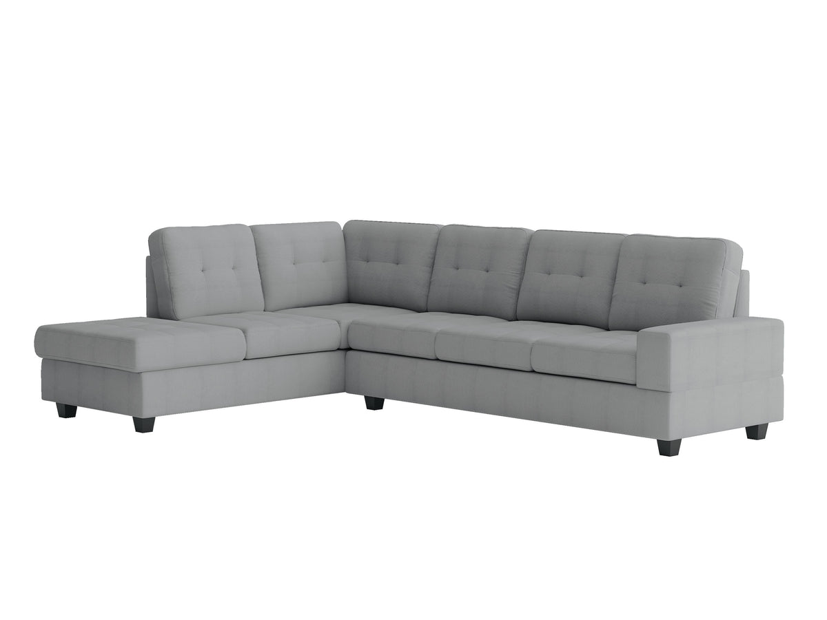 Maston Gray 2-Piece Reversible Sectional with Drop-Down Cup Holders from Homelegance - Luna Furniture
