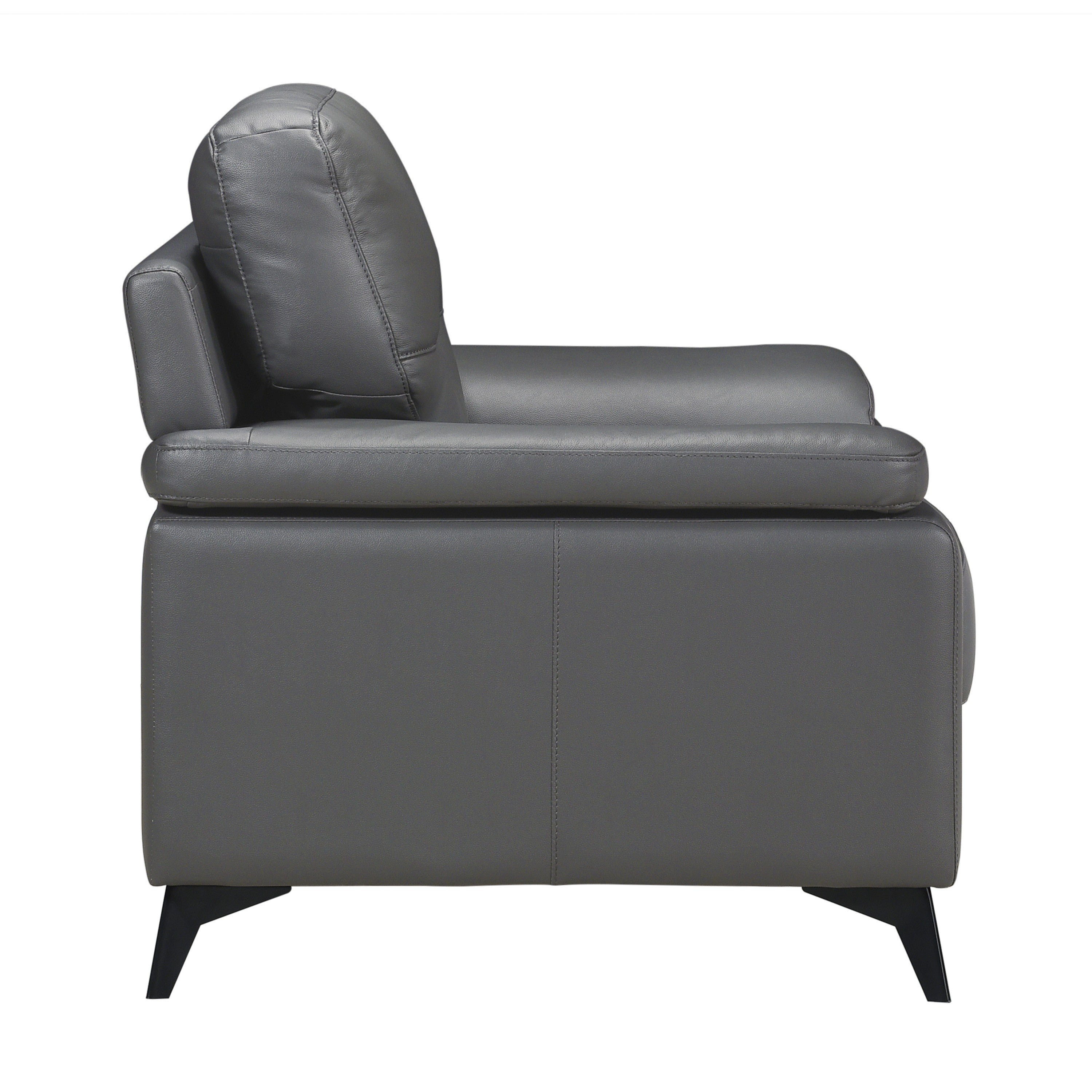 Mischa Dark Gray Top-Grain Leather Chair from Homelegance - Luna Furniture