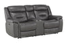 9528DGY-2PWH Power Double Reclining Love Seat with Center Console, Power Headrests and USB Ports - Luna Furniture