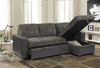 9540GY*SC (2)2-Piece Reversible Sectional with Pull-out Bed and Hidden Storage - Luna Furniture
