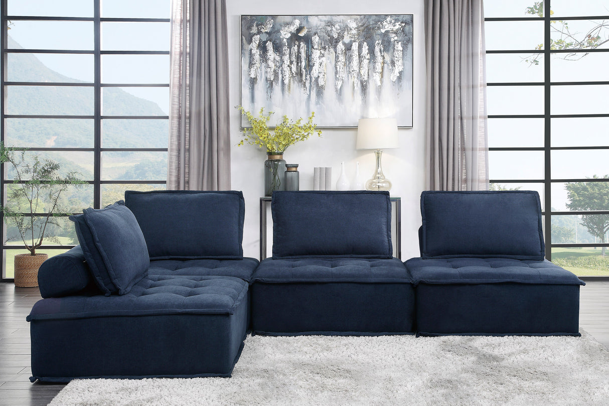 Ulrich Blue Modular 4-Piece Modular Sectional from Homelegance - Luna Furniture