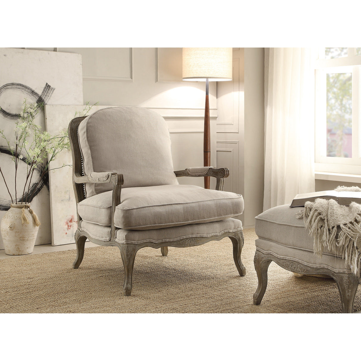 Parlier Show Wood Ottoman from Homelegance - Luna Furniture