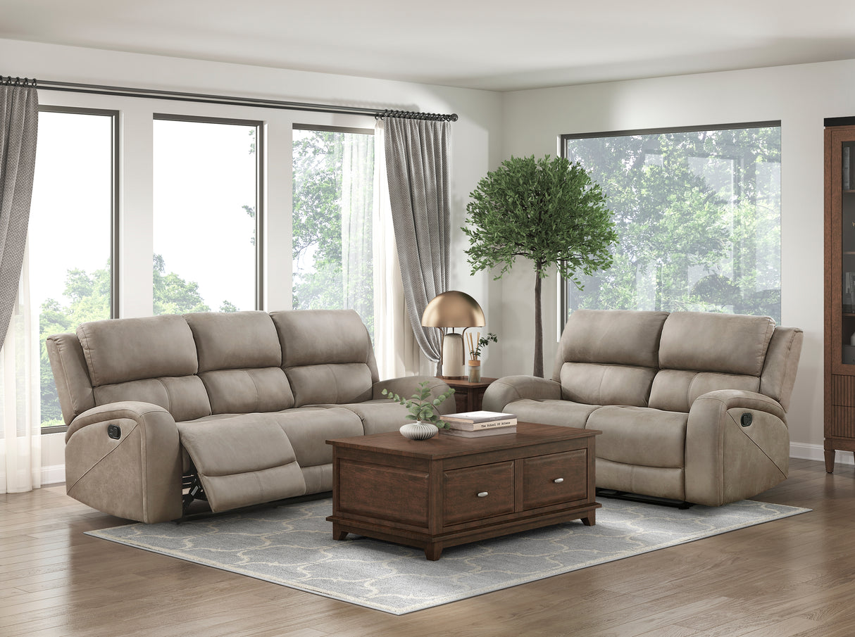 Pagosa Brown Double Reclining Loveseat from Homelegance - Luna Furniture