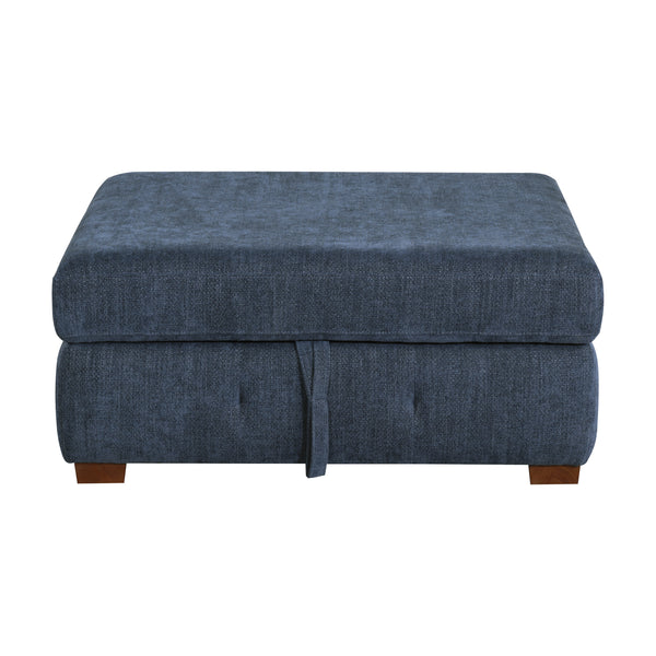 Raife Blue Storage Ottoman