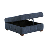 Raife Blue Storage Ottoman from Homelegance - Luna Furniture