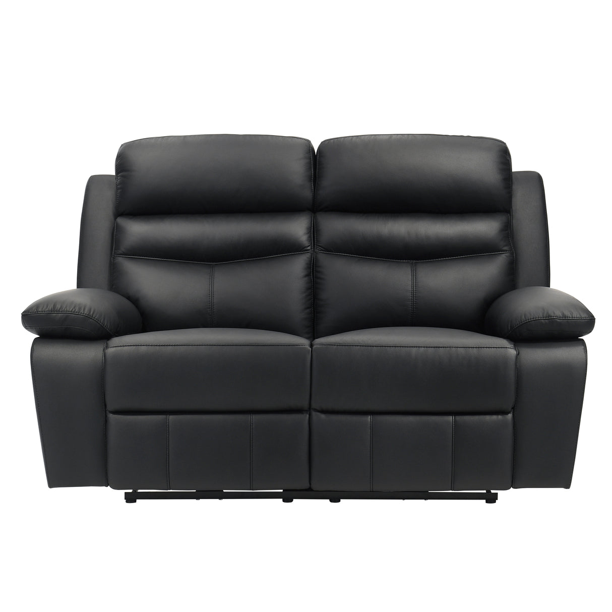 Hancock Black Leather Power Double Reclining Loveseat from Homelegance - Luna Furniture