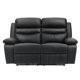 Hancock Black Leather Power Double Reclining Loveseat from Homelegance - Luna Furniture