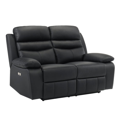 Hancock Black Leather Power Double Reclining Living Room Set from Homelegance - Luna Furniture