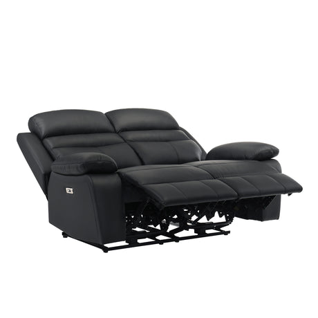 Hancock Black Leather Power Double Reclining Living Room Set from Homelegance - Luna Furniture