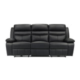 Hancock Black Leather Power Double Reclining Sofa from Homelegance - Luna Furniture