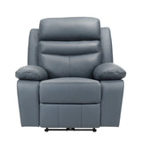 Hancock Blue Leather Power Double Reclining Living Room Set from Homelegance - Luna Furniture