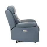 Hancock Blue Leather Power Double Reclining Living Room Set from Homelegance - Luna Furniture