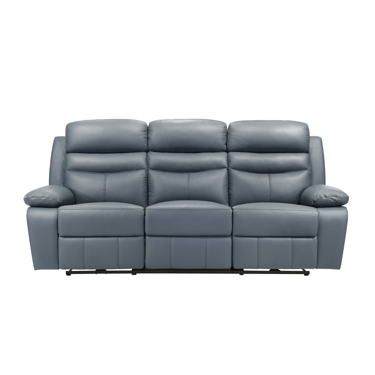 Hancock Blue Leather Power Double Reclining Sofa from Homelegance - Luna Furniture
