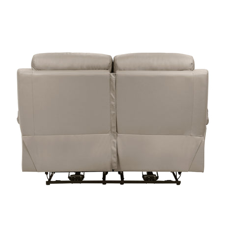 Hancock Latte Leather Power Double Reclining Loveseat from Homelegance - Luna Furniture