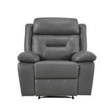 Laconia Dark Gray Leather Reclining Chair from Homelegance - Luna Furniture