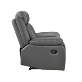 Laconia Dark Gray Leather Reclining Chair from Homelegance - Luna Furniture