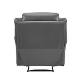 Laconia Dark Gray Leather Reclining Chair from Homelegance - Luna Furniture