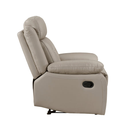 Laconia Latte Leather Reclining Chair from Homelegance - Luna Furniture
