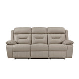 Laconia Latte Leather Double Reclining Sofa from Homelegance - Luna Furniture
