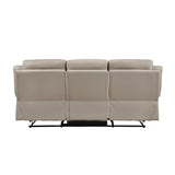 Laconia Latte Leather Double Reclining Sofa from Homelegance - Luna Furniture