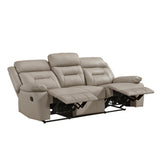 Laconia Latte Leather Double Reclining Sofa from Homelegance - Luna Furniture