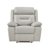 Laconia Silver Leather Double Reclining Living Room Set from Homelegance - Luna Furniture