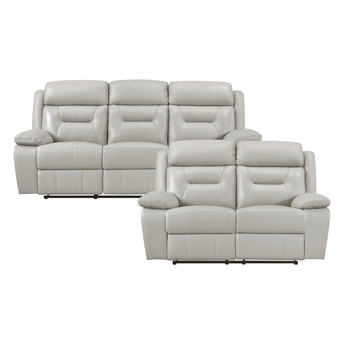 Laconia Silver 2-Piece Double Reclining Set from Homelegance - Luna Furniture