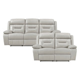 Laconia Silver 2-Piece Double Reclining Set from Homelegance - Luna Furniture