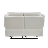 Laconia Silver Leather Double Reclining Loveseat from Homelegance - Luna Furniture