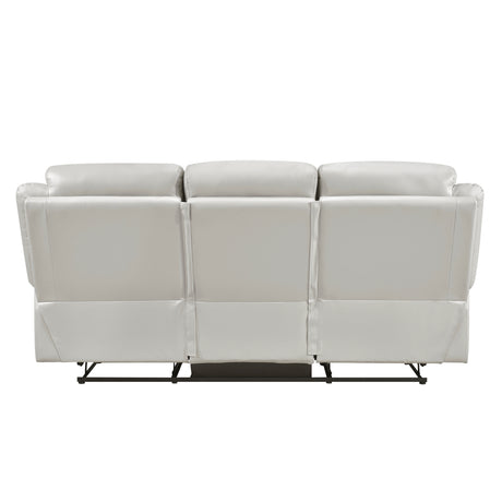 Laconia Silver Leather Double Reclining Sofa from Homelegance - Luna Furniture