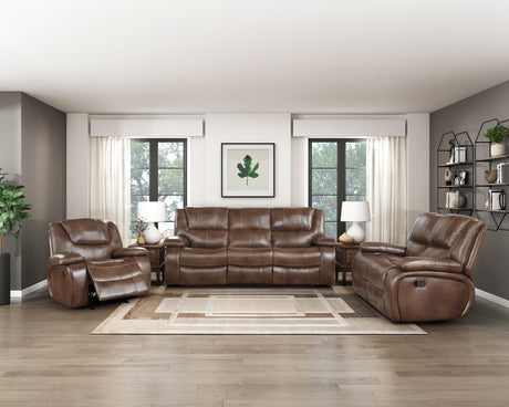 Ellicott Brown Leather Glider Reclining Chair from Homelegance - Luna Furniture