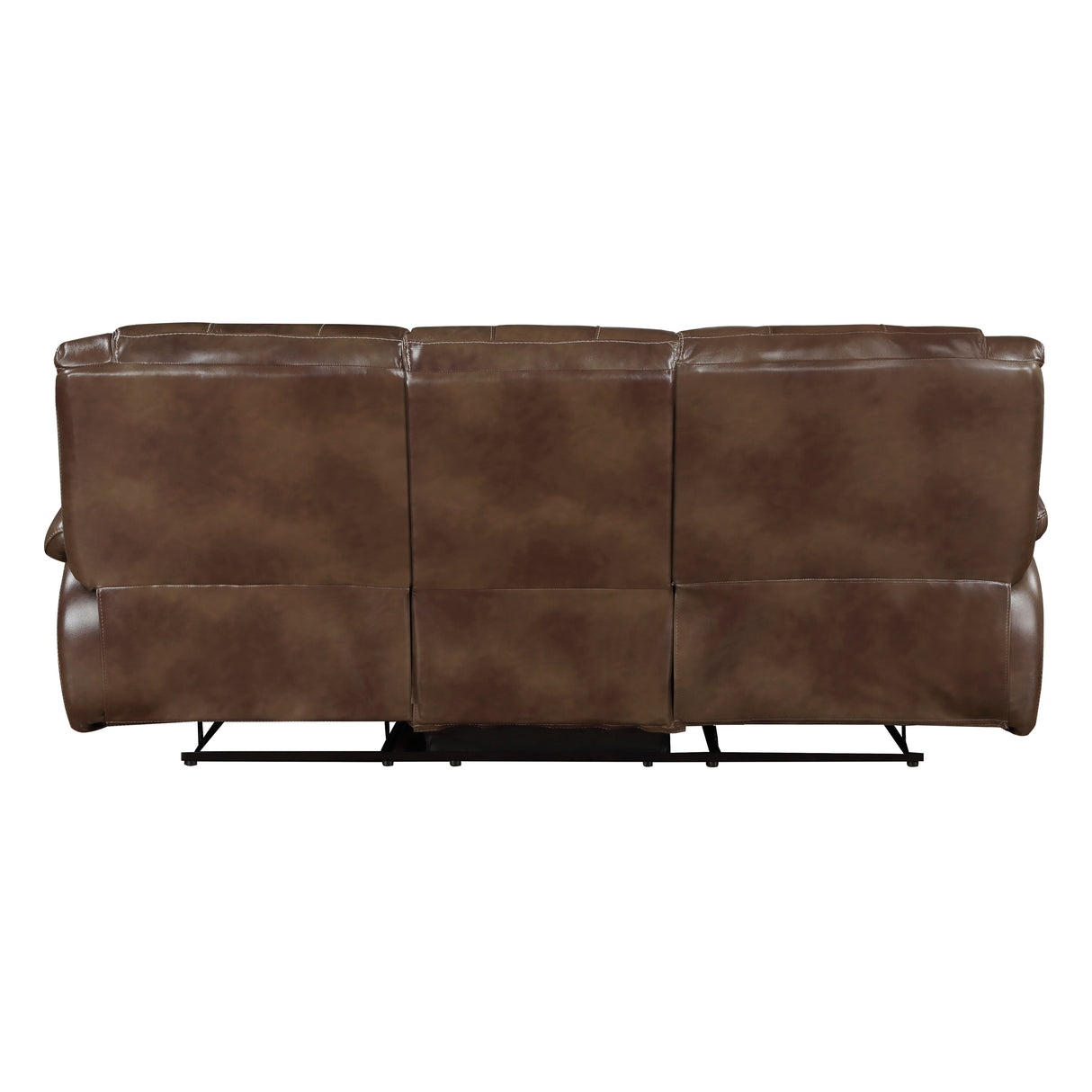 Ellicott Brown Leather Double Reclining Sofa from Homelegance - Luna Furniture