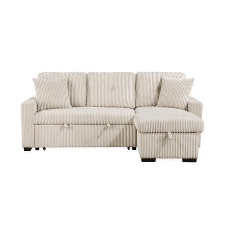 Rhett Beige 3-Piece Reversible Sectional with Pull-out Bed and Hidden Storage from Homelegance - Luna Furniture