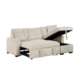 Rhett Beige 3-Piece Reversible Sectional with Pull-out Bed and Hidden Storage from Homelegance - Luna Furniture