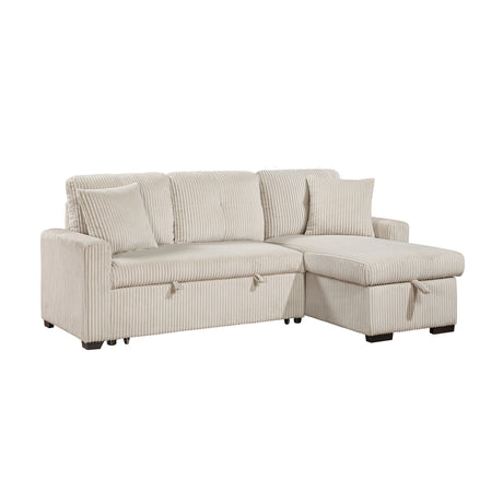Rhett Beige 3-Piece Reversible Sectional with Pull-out Bed and Hidden Storage from Homelegance - Luna Furniture